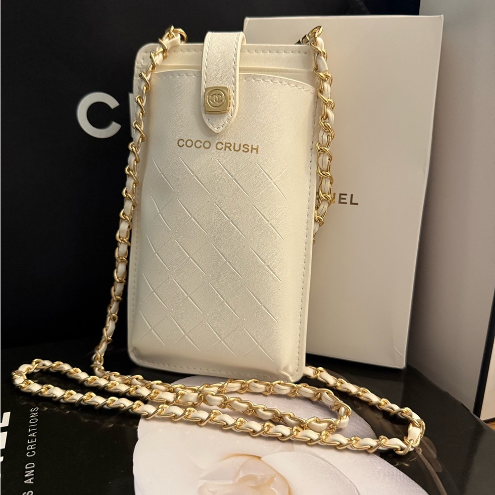 Chanel Coco Crush Phone Case with Gold Chain GWP